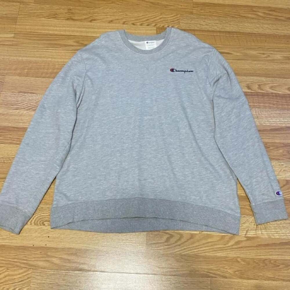 Champion - Script Logo Crewneck Sweatshirt Gray 2XL